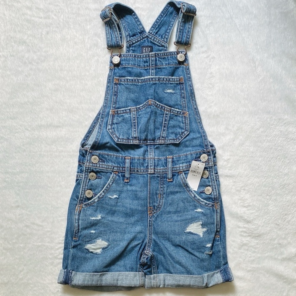 Distressed Denim Shortalls